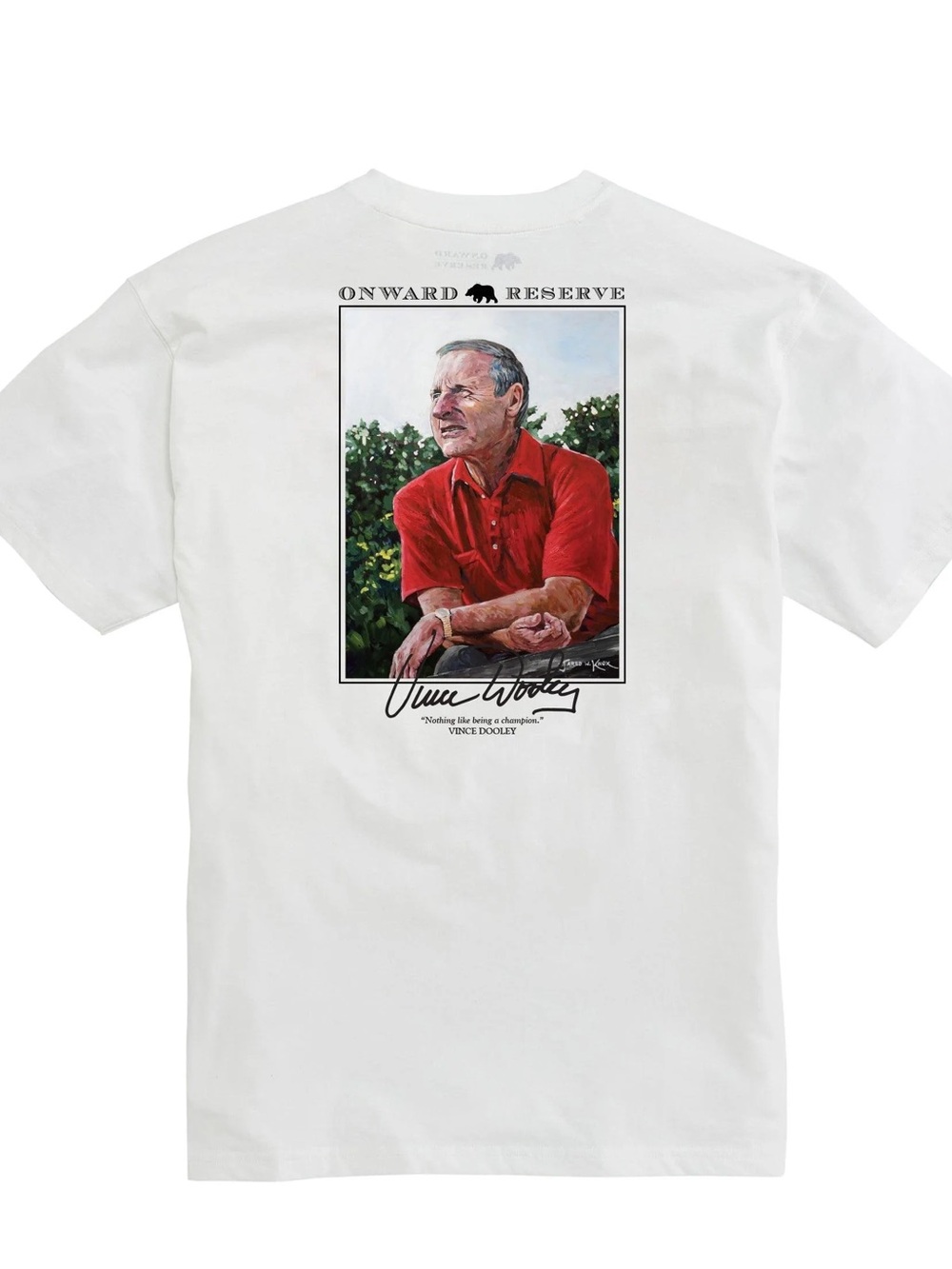 NWT Onward Reserve Vince Dooley Graphic Short Sleeve UGA T-Shirt, White – Large